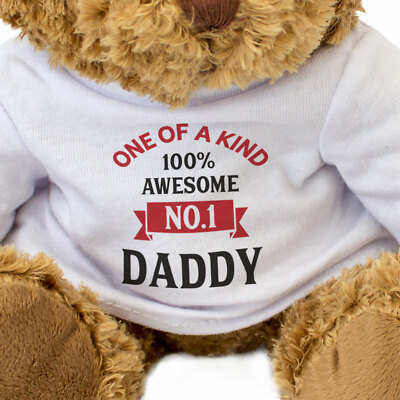 Ours En Peluche 'Numéro Un Papa' Marron - 20 Cm, London Teddy Bears, Neuf, Cadeau Doudou