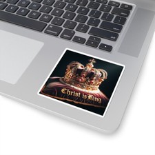 Jesus Stickers - 'Christ is King' Crown Design