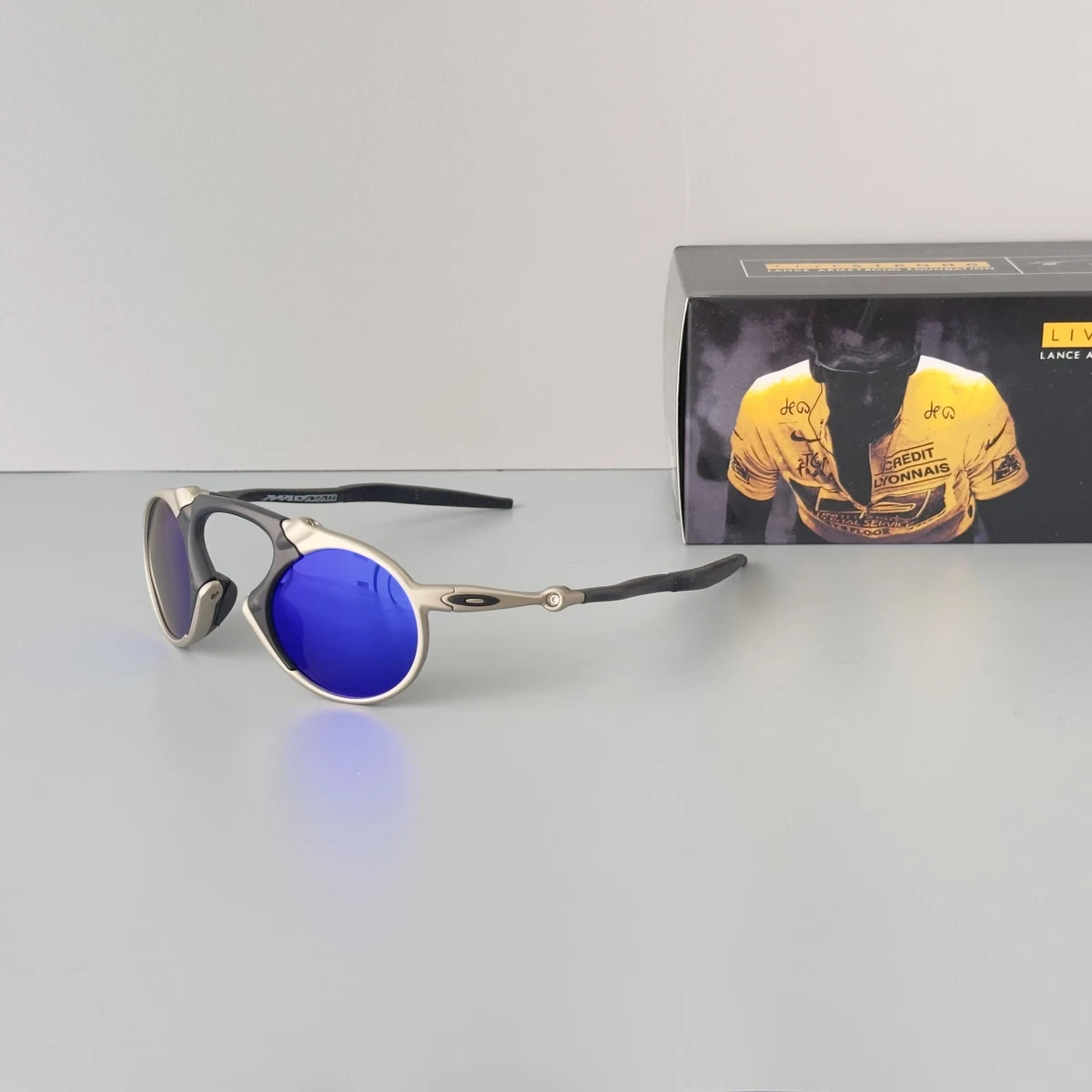 Oakley Silver Blue Sunglasses for Men for sale | eBay