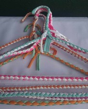 Ribbon Fabric Crochet Wire Hangers Lot Colourful