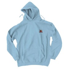 TOY MACHINE MONSTER EMBROIDERD Men's Pullover Hoodie - Light Blue - Small - NWT