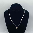 Sterling Silver 925 Enamel Floral Ring Size 6 Hematite Beaded Necklace Set 18" — photo 2