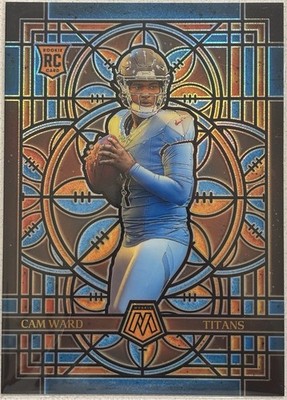 2025 Panini Mosaic Cam Ward Stained Glass Oversized #25 Titans Rookie (RC)