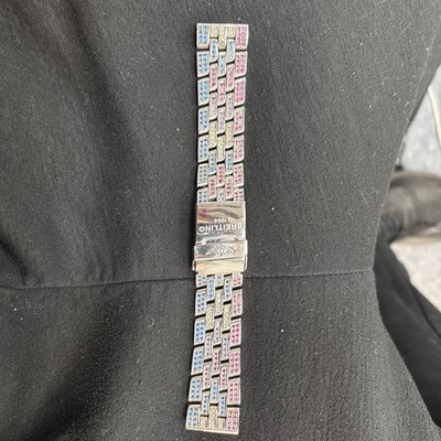 Breitling Evolution Bracelet Custom Diamond Work Natural Diffrent Colors As Is