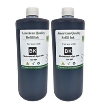 Black Universal Refill Ink For HP 60 61 62 63 64 65 67 68 Ink Bottles 2x1000ml