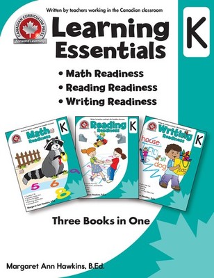 Learning Essentials Kindergarten: Math, Reading, Writing, Three Books in One...