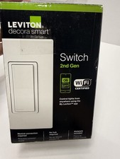 Leviton Decora Smart 2nd Gen Wi-Fi On/Off Switch Alexa Siri Google White