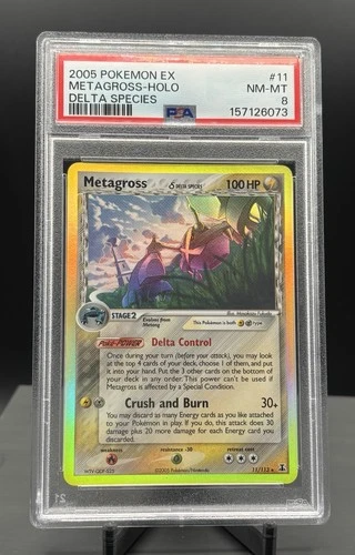 Metagross 11/113 Delta Species EX Pokemon Card Holo MINT - PSA 8