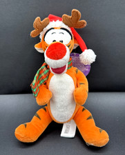 Disney Tigger Christmas Plush Toy with Santa Hat 10"