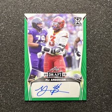 2023 Leaf Draft MJ ANDERSON #BA-MJA Rookie AUTO - GREEN PARALLEL - FOOTBALL CARD