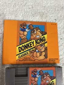 Donkey kong classics nes All Original Items W/Nintendo Game Protector Vintage