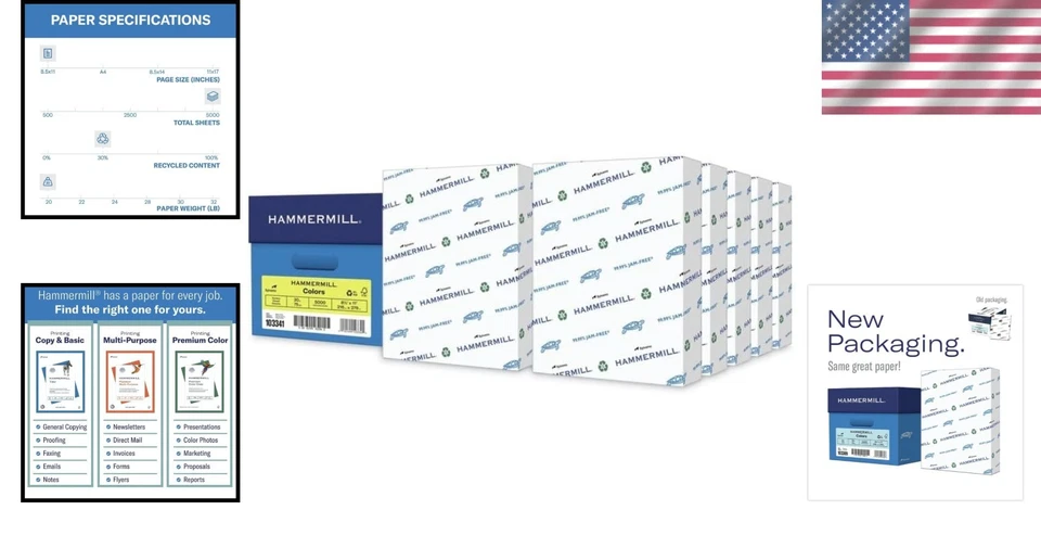 Dependable Colored Copy Paper, 20 lb - 10 Ream Case - Image 2 of 4