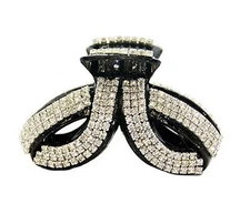 Women Elegant Twist Rhinestone Crystal Hair Clip Acrylic Jaw Clip Hairpin Hai...