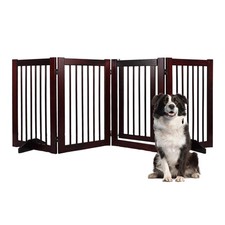 Indoor Dog Gate, Wooden Freestanding Pet Gate, Foldable Dog Gates for Doorway...