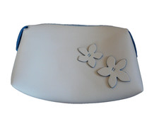 Estee Lauder Cosmetic/Toiletry Bag White W/Blue Accents