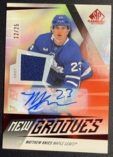 2023-24 SP Game Used Hockey New Grooves Jersey Auto /25 Matthew Knies