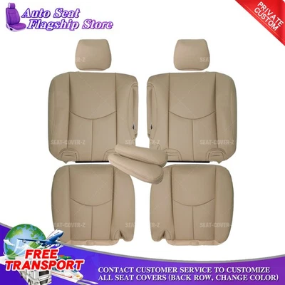 Chevy Tahoe GMC For 2003 2004 2005 2006 Second Row Leather Seat Covers Light Tan - Bild 1 von 4