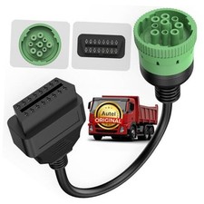 Original Green OBD2 Adapter Cable, 16pin Male to Female, J1939, Model 2