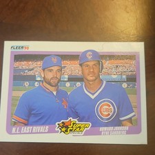 Fleer 1990 Super Star Specials Insert #638 N.L. East Rivals Johnson/Sandberg