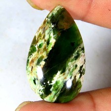 20.90Cts Natural Super Chrome Chalcedony Pear Cabochon 17x30x6mm Top Gemstone