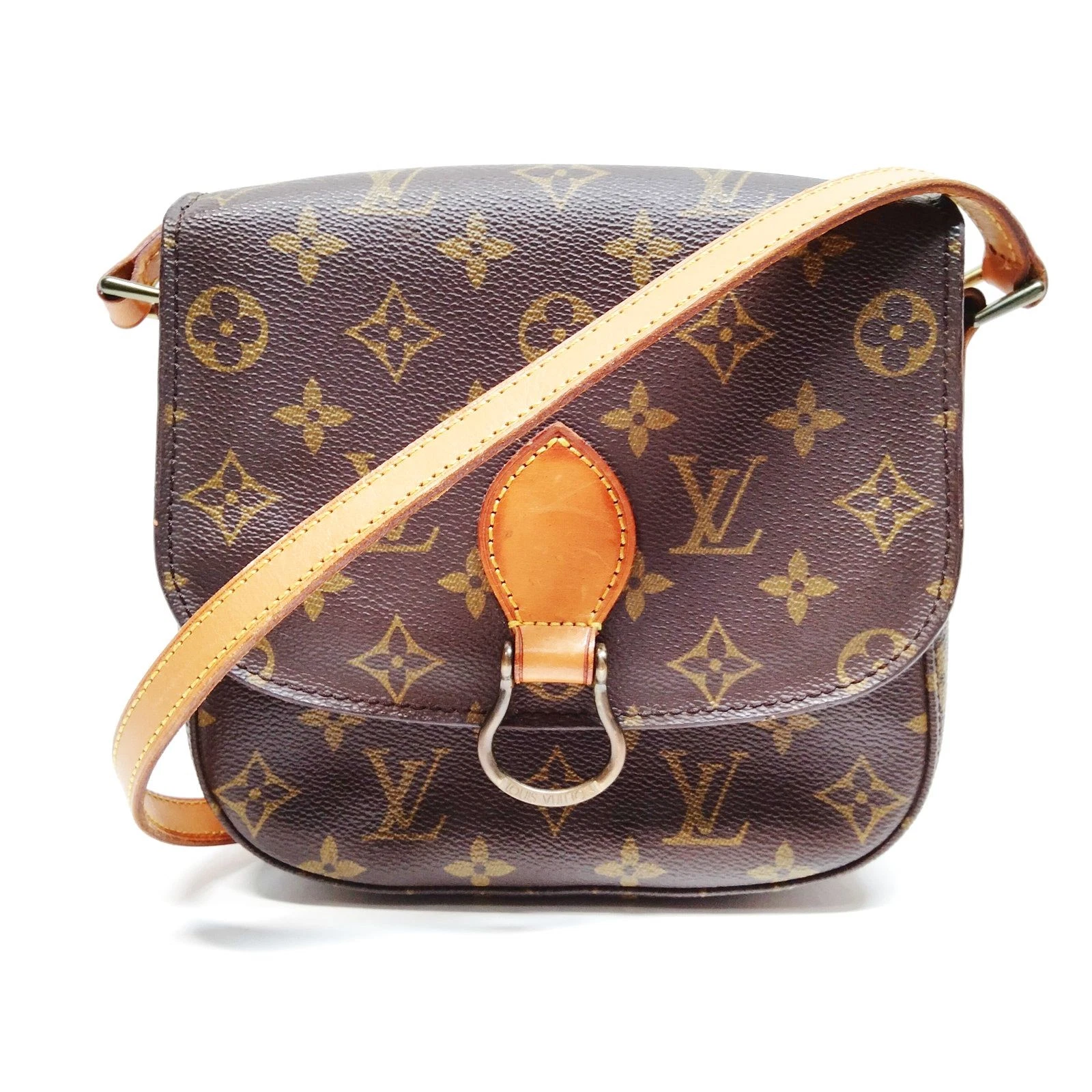 Authentic Louis Vuitton Saint Cloud Brown Monogram Shoulder Bag 255-121925
