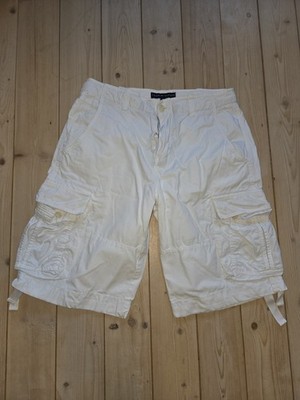 Original Tommy Hilfiger Cargo Shorts Kurze Hose W30 Weiß Gebraucht Bermuda