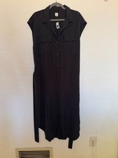 NWT Gap Women's Black Sleeveless Belted Dress - Pockets, Large