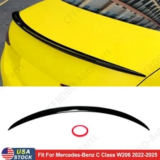 For Mercedes Benz 2022-2025 C-Class W206 Sedan A Style Trunk Spoiler Gloss Black