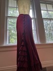 Belle Poque Size S Burgundy Lace-Up Maxi Skirt Victorian Gothic Steampunk Corset — photo 2
