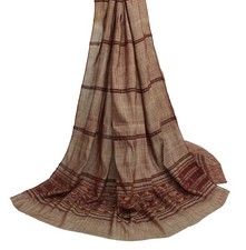 Sushila Vintage Indian Dupatta 100 Pure Cotton Silk Woven Long Stole Scarves