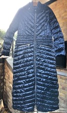 Karen Millen maxi quilted dark blue coat