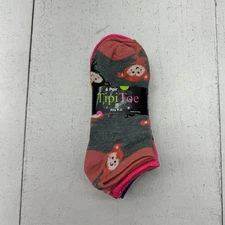 Tipi Toe Multicolored Monkey Graphic 6pc Basic Crew Socks Women's Size 9-11 NEW