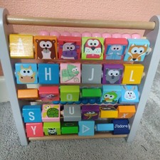 J'adore Wooden 2-in-1 Math Beads & ABC Animal Abacus used but in great condition