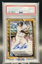 2024 Sam Antonacci Bowman Draft Chrome Prospect Gold Wave Auto /50 PSA 10!