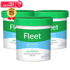 Fleet Glycerin Suppositories for Constipation Relief, 50 Count Pack of 3 