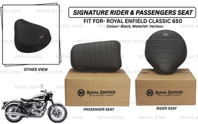 Pour Royal Enfield Classic "650 Noir Signature Rider & Passenger Seat" - Photo 1/4