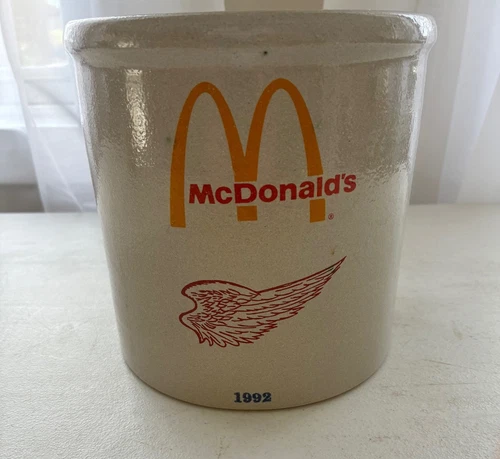 1992 Red Wing Stoneware Crock McDonald's Advertising Pottery Jar/Croc
