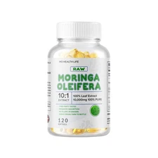 120 Soft Moringa Oleifera Leaf Powder 10,000mg - Organic Herbal Extract USA MADE