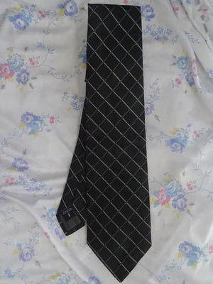 NO NAME MADE IN ITALY Designer Krawatte 100% Seide #ELEGANT IN SCHWARZ / WEISS# - Bild 1 von 3
