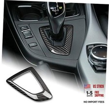 Carbon Fiber Car Gear Shift Knob Panel Frame Cover Interior Black Panel Cover