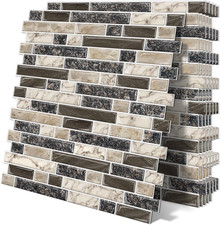 Thick Peel and Stick Tile Backsplash 12"X12" Self Adhesive Marble Tiles for Kitc