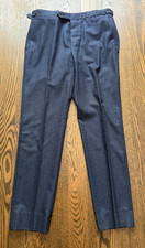 Rota Pantaloni Di Sartoria Navy Flannel Trous...