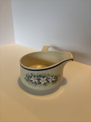 Vintage LENOX Temperware Dewdrops Stoneware Gravy Boat w/Handle *EUC*