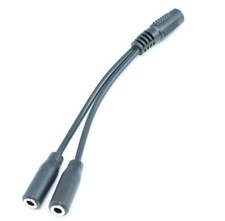 4inch 3.5mm MONO TS Female to 2 Female Adapter Y-Cable / Splitter