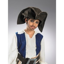 CHILDS PIRATE JACK SPARROW TRICORN HAT HALLOWEEN COSTUME DG18780