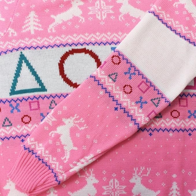 PlayStation Pink Jumper Ugly Christmas Sweater US 2XS Extra Extra Small New! View 3