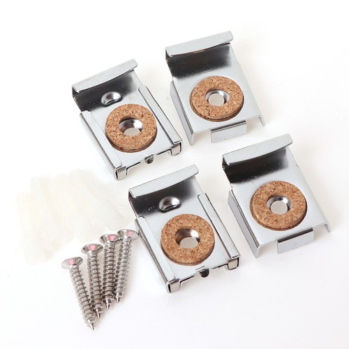 4PCS/Set Easy Install Square Bathroom Durable Mirror Clips Adjustable ...