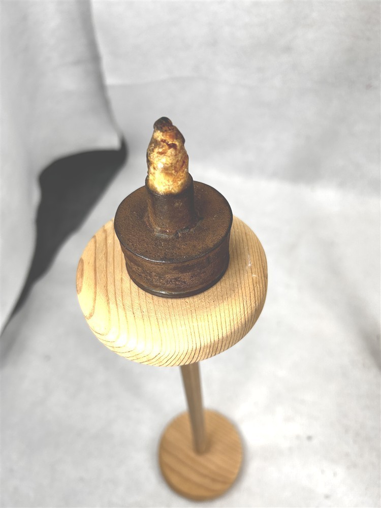 antique early small tinder box candle holder flint striker original 18th 19thc 