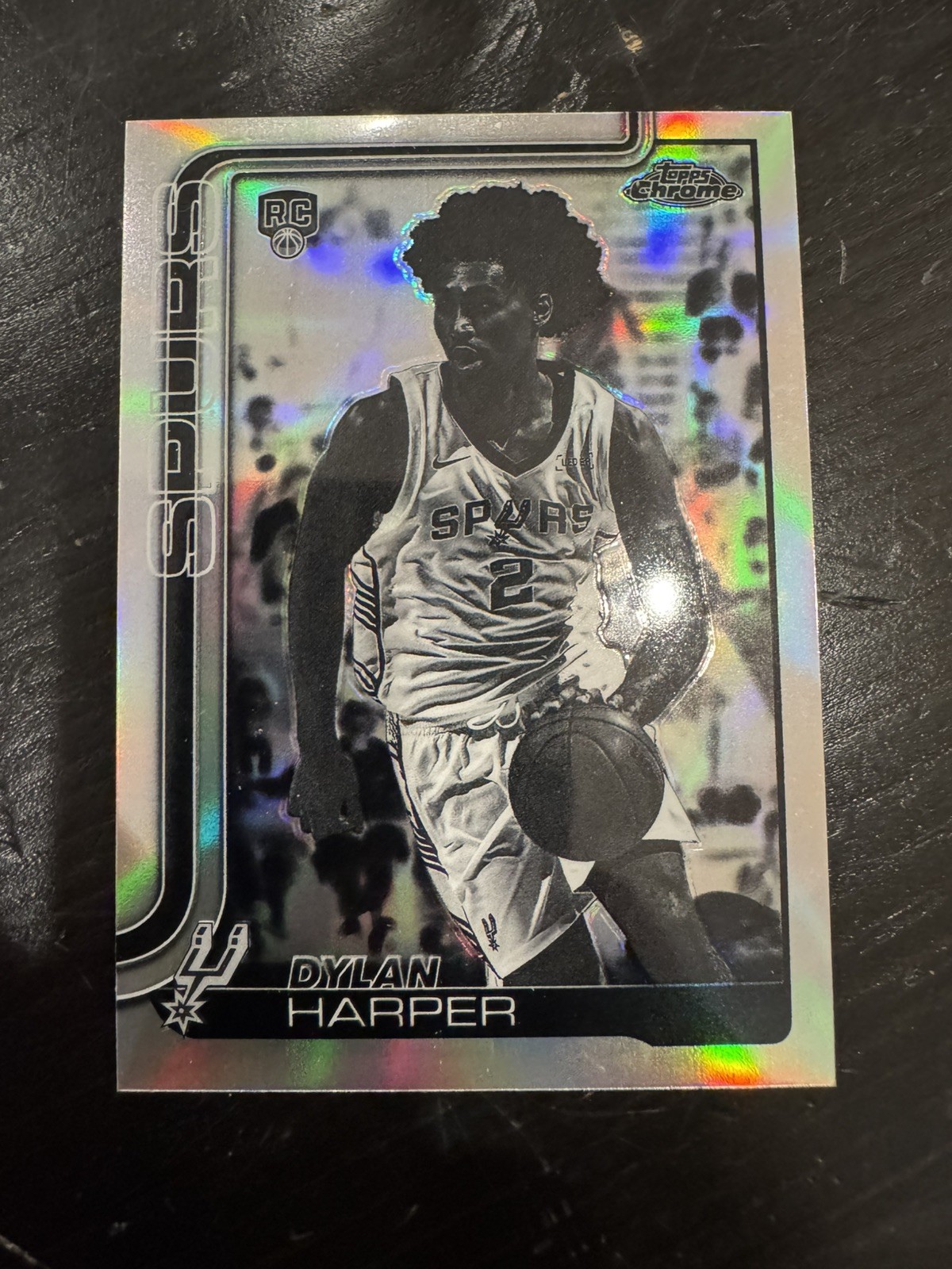 2025-26 Topps Chrome Rookie Negative Refractor Dylan Harper Spurs #252 RC