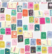 American Crafts Brands Everyday Cardstock 12"X12"-Oh My Heart 15 - 25 Pack